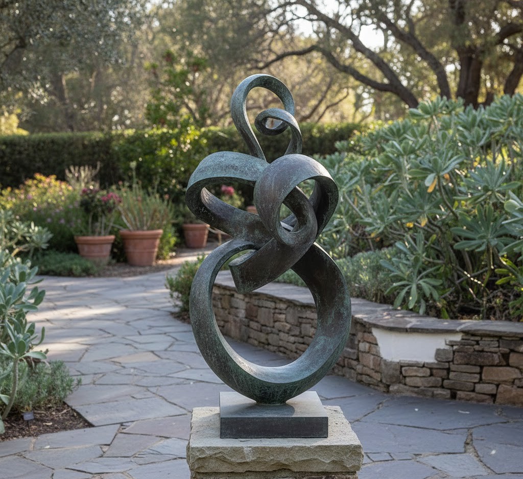 Abstract bronze sculpture
