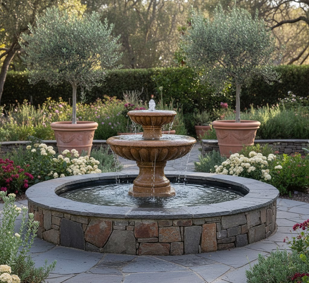 Natural stone fountain